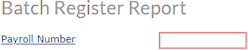Batch Register Report