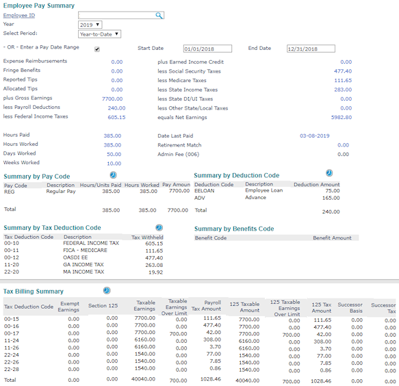 Working with Employee Pay Summaries