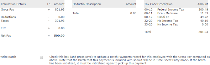 Calculation details