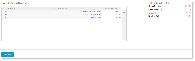 Tax Calculation Overrides 