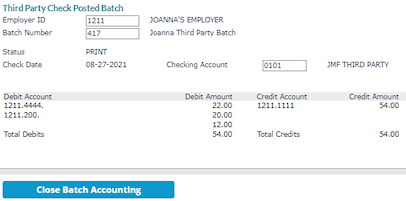 Posted Third-Party Check Batches